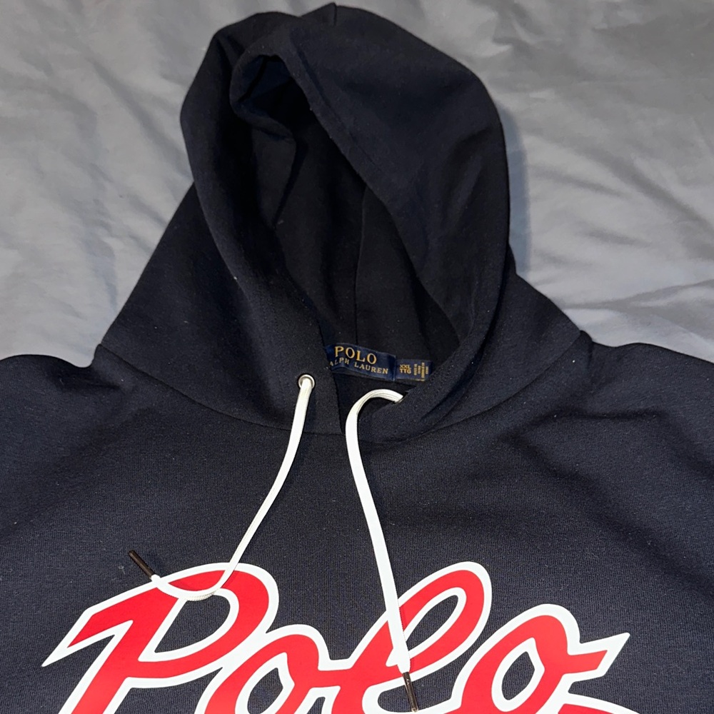 Polo by Ralph Lauren Men's Navy Hoodie with Red Logo